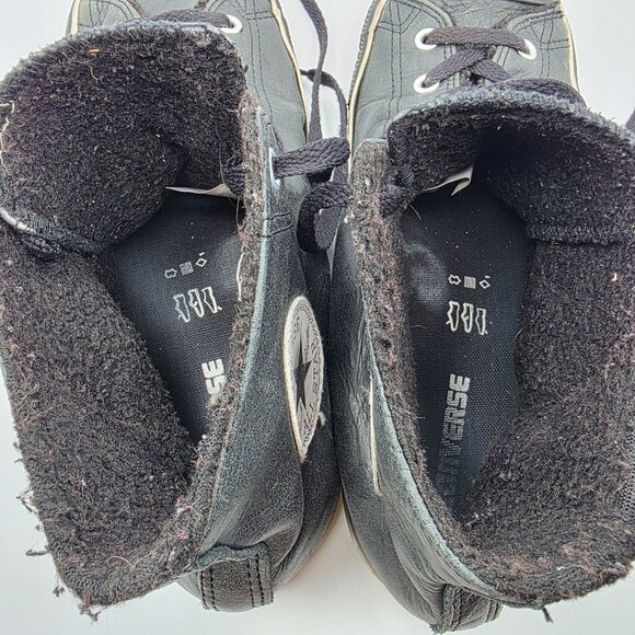 Converse All Star Leather Hi Top Mens Size 11 Black Casual Sneakers Athletic - Picture 5 of 15